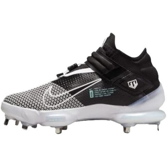 Nike Force Zoom Trout 7 Metal Baseball Cleats Black White Mens Size 12 - Picture 2 of 9